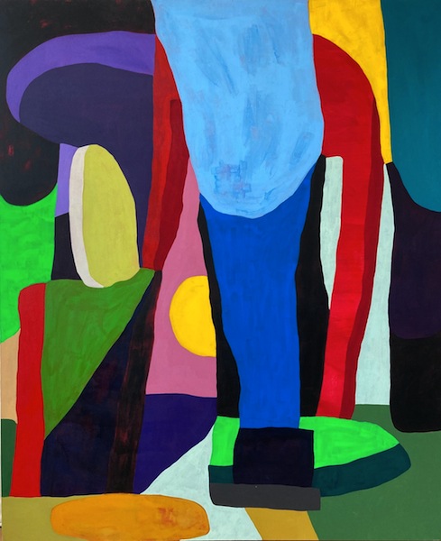 John Berry: Smoke Pillars, 2018, acryl viny paint, 213,5 x 178 cm 

